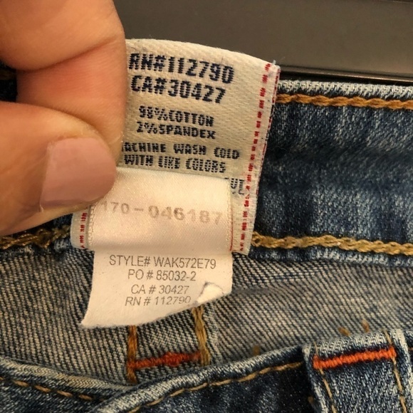 True Religion Blue Embellished Straight Jeans 25 - Picture 12 of 15